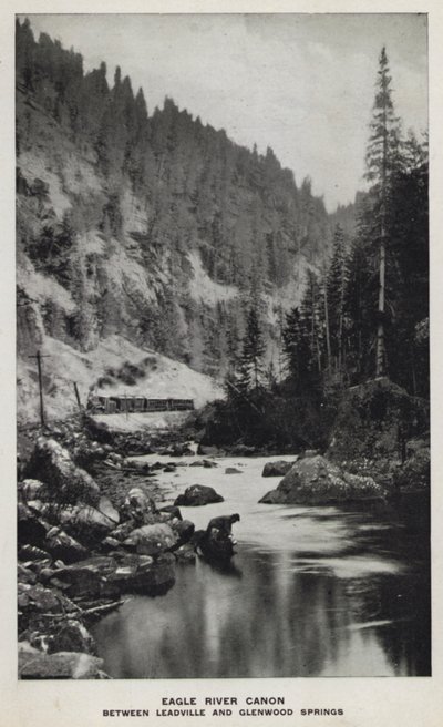 Canyons of Colorado: Eagle River Canon, Between Leadville og Glenwood Springs (s/hv-bilde) av William Henry Jackson