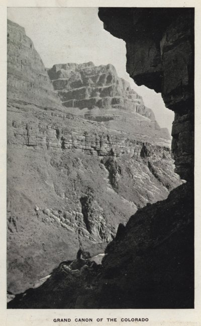 Canyons of Colorado: Grand Canon of the Colorado (s/hvitt bilde) av William Henry Jackson