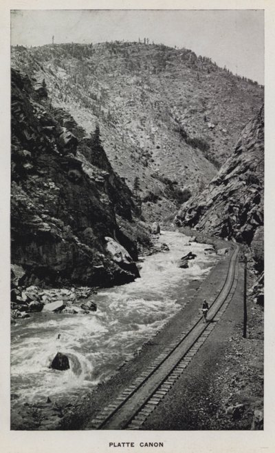 Canyons of Colorado: Platte Canon (s/hvitt bilde) av William Henry Jackson