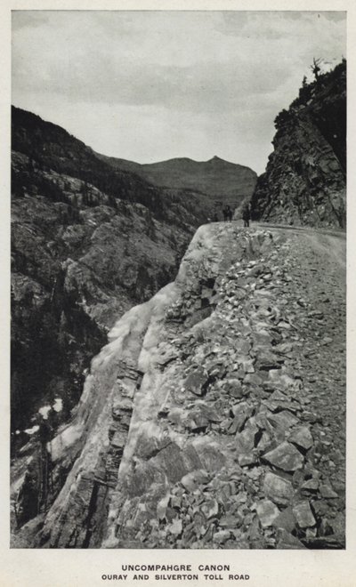 Canyons of Colorado: Uncompahgre Canon, Ouray og Silverton Toll Road (s/hvitt bilde) av William Henry Jackson