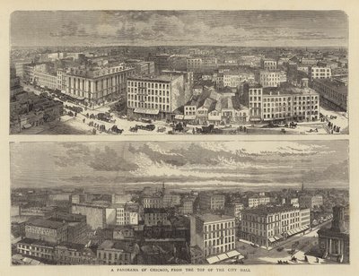 Et panorama av Chicago, fra toppen av rådhuset av William Henry James Boot