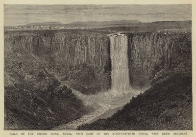 Faller på Umgeni-elven, Natal, med leiren til det nittisyvende (Royal West Kent) regiment av William Henry James Boot