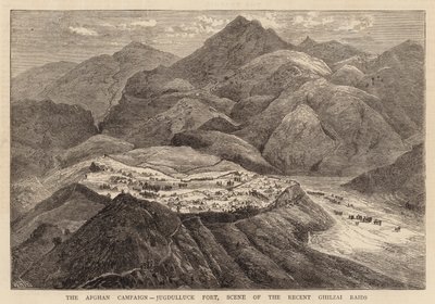 Den afghanske kampanjen, Jugdulluck Fort, scene for de nylige Ghilzai-angrepene av William Henry James Boot