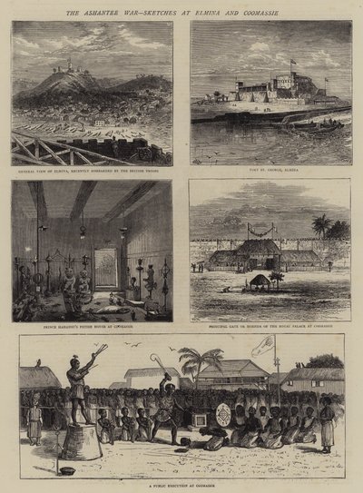 Ashantee-krigen, skisser ved Elmina og Coomassie av William Henry James Boot