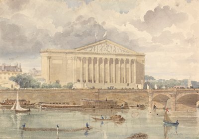 Deputertkammer og Pont Louis XVI, 30. juli 1828, klokken 6 om morgenen av William Henry Lake Price