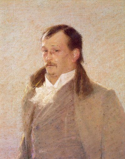 Portrett av Georges Courteline (olje på lerret0 (detalj av 418481) av William Henry Lake Price