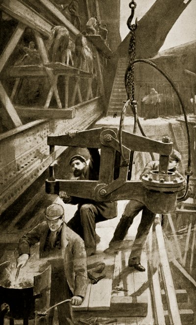 Hydraulisk nagling på Forth Bridge av William Henry Margetson