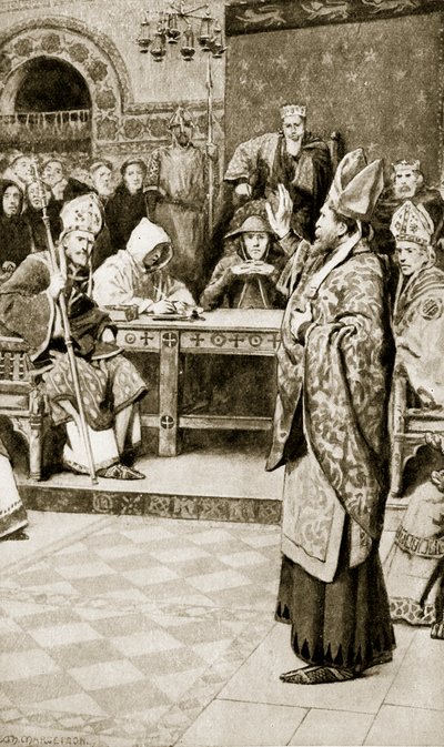 Jocelyn, biskop av Glasgow, i Northampton, 1176, illustrasjon fra 