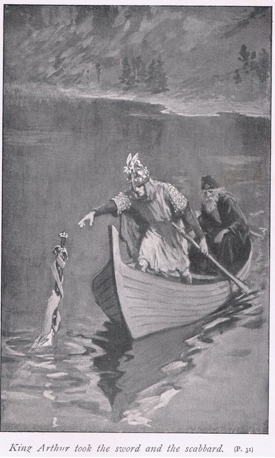 Kong Arthur tok sverdet og sliren av William Henry Margetson