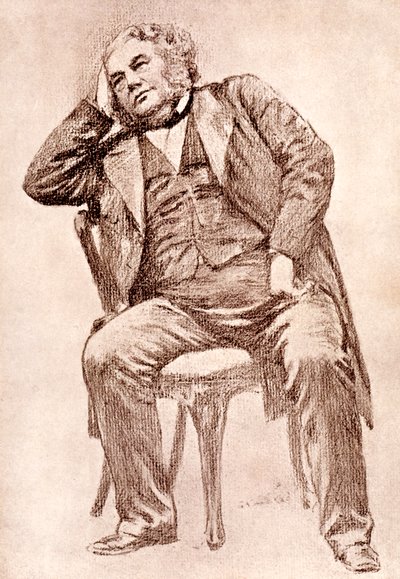 Mark Lemon, redaktør fra 1800-tallet for magasinet Punch, 1909. av William Henry Margetson