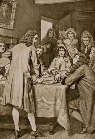 Paterson forklarer Darien Scheme i Edinburgh, 1694, illustrasjon fra 