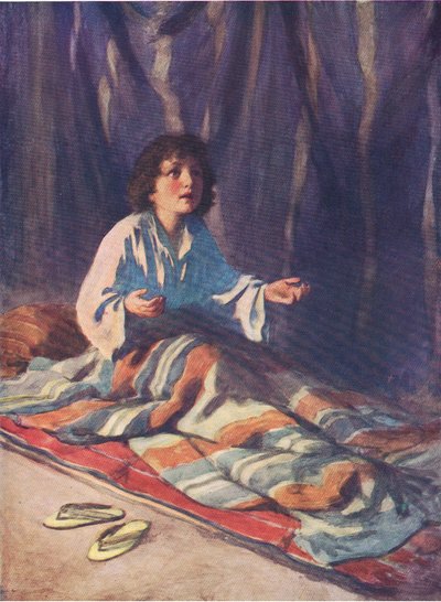 Barnet Samuel, fra The Bible Picture Book utgitt av Thomas Nelson, ca. 1950 av William Henry Margetson
