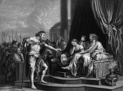 Herodes ble irettesatt av ham..., stengte Johannes i fengsel, midten av 1800-tallet. av William Henry Mote