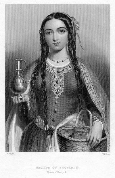 Matilda av Skottland, dronning av Henry I, ca 1850-tallet av William Henry Mote