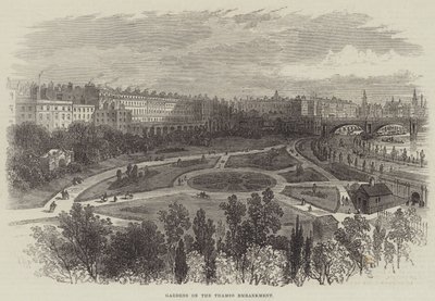 Hager på Themsen Embankment av William Henry Pike