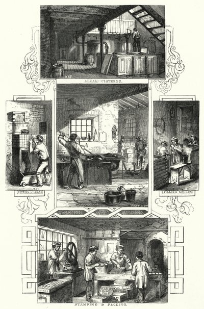 Produksjon av såpe (gravering) av William Henry Pike