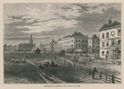 Kennington Common and Church i 1830 av William Henry Prior
