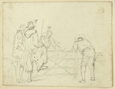 Fem figurer ved porten av William Henry Pyne