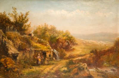 Hytte og kvernhjul, av William Henry Vernon