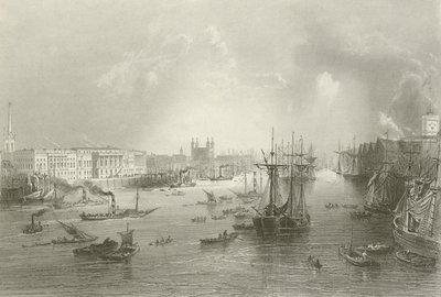 Havnen i London av William Henry after Bartlett