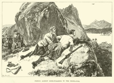 Prince Albert Deer-Stalking i høylandet (gravering) av William Heysham (after) Overend