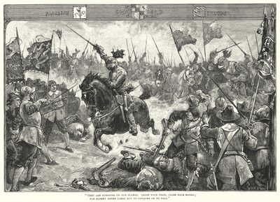Slaget ved Naseby (gravering) av William Heysham (after) Overend
