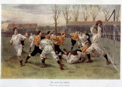 En fotballkamp - fra en engelsk gravering av William Heysham Overend