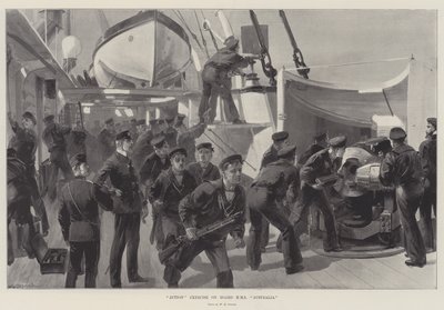 Handlingsøvelse om bord på HMS Australia av William Heysham Overend