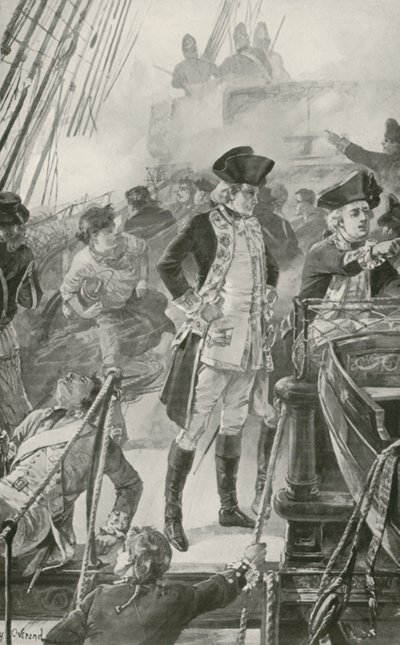 Admiral Rodney styrer slaget om bord på Formidable av William Heysham Overend