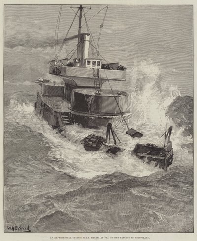 Et eksperimentelt cruise, HMS Hecate til sjøs på passasjen hennes til Helgoland av William Heysham Overend