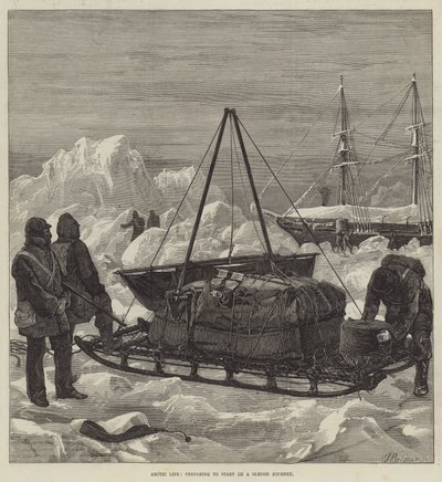 Arctic Life, forbereder seg på å starte på en sledereise av William Heysham Overend