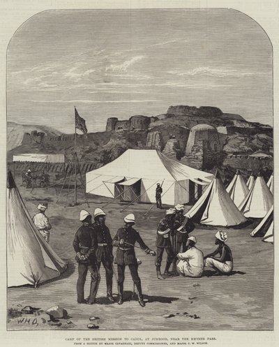 Camp of the British Mission to Cabul, ved Jumrood, nær Khyber Pass av William Heysham Overend