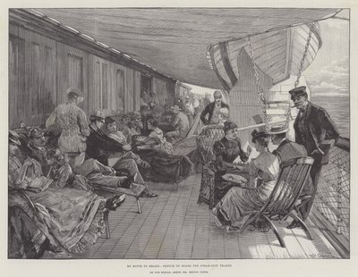 På vei til Brasil, skisser om bord på Steam-Ship Thames av William Heysham Overend