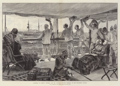 Farvel til Afrika, Stanley og hans offiserer forlater Mombasa i Steam-Ship Katoria av William Heysham Overend