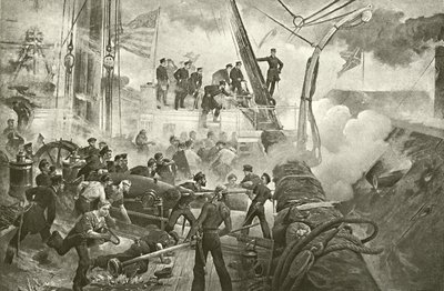 Farragut ved Mobile Bay (gravyr) av William Heysham Overend