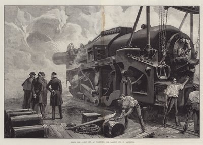 Avfyring av 111-tonns pistol mot Woolwich av William Heysham Overend