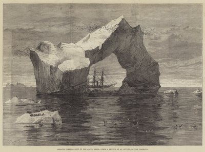Gigantisk isfjell sett av polarskipene av William Heysham Overend