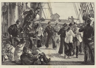 Life on Board a Man-of-War, Saturday Afternoon, Hands to dance og Skylark av William Heysham Overend
