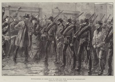 Moonlighters på vei til Cork Jail med Escort of Constabulary av William Heysham Overend