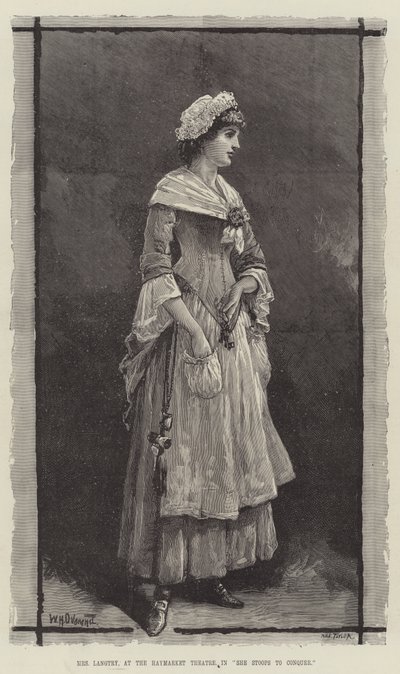Fru Langtry, på Haymarket Theatre, i She Stoops to Conquer av William Heysham Overend