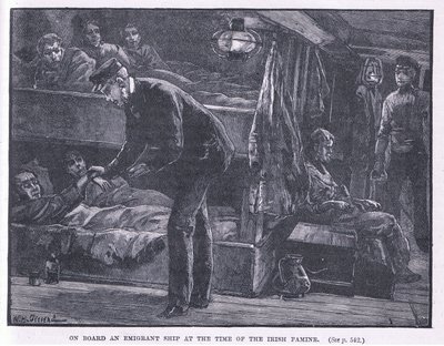 Om bord på et emigrantskip på tidspunktet for den irske hungersnøden AD 1846 av William Heysham Overend