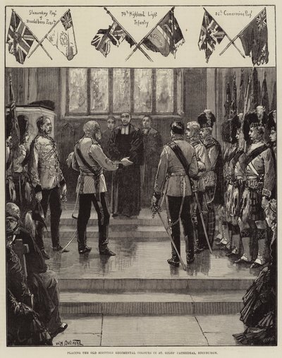 Plassering av de gamle skotske regimentfargene i St Giles