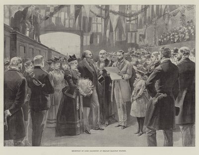 Mottak av Lord Salisbury på Belfast jernbanestasjon av William Heysham Overend