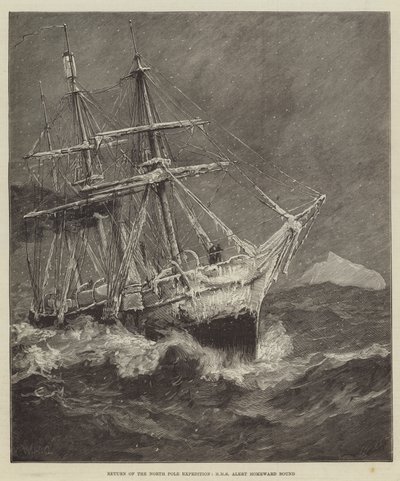 Return of the North Pole Expedition, HMS Alert Homeward Bound av William Heysham Overend
