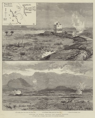Skisser ved Suakin, som viser fiendens posisjon av William Heysham Overend