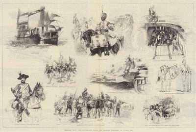 Skisser fra The Illustrated Naval and Military Magazine, nr. 1, juli 1884 av William Heysham Overend