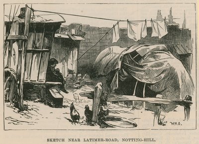 Skisser av sigøynerlivet; Skisse nær Latimer Road, Notting Hill av William Heysham Overend