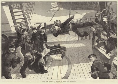 Sleng apen! En skisse ombord på HMS Inconstant av William Heysham Overend