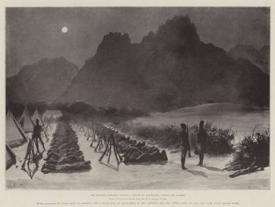 Fremskrittet mot Dongola, Sonki by Moonlight, inne i Zareba av William Heysham Overend