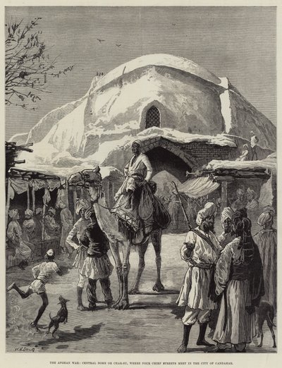 Den afghanske krigen, Central Dome eller Char-Su, der Four Chief Streets møtes i byen Candahar av William Heysham Overend